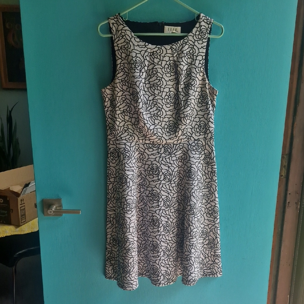 Elle Black And White Floral Dress